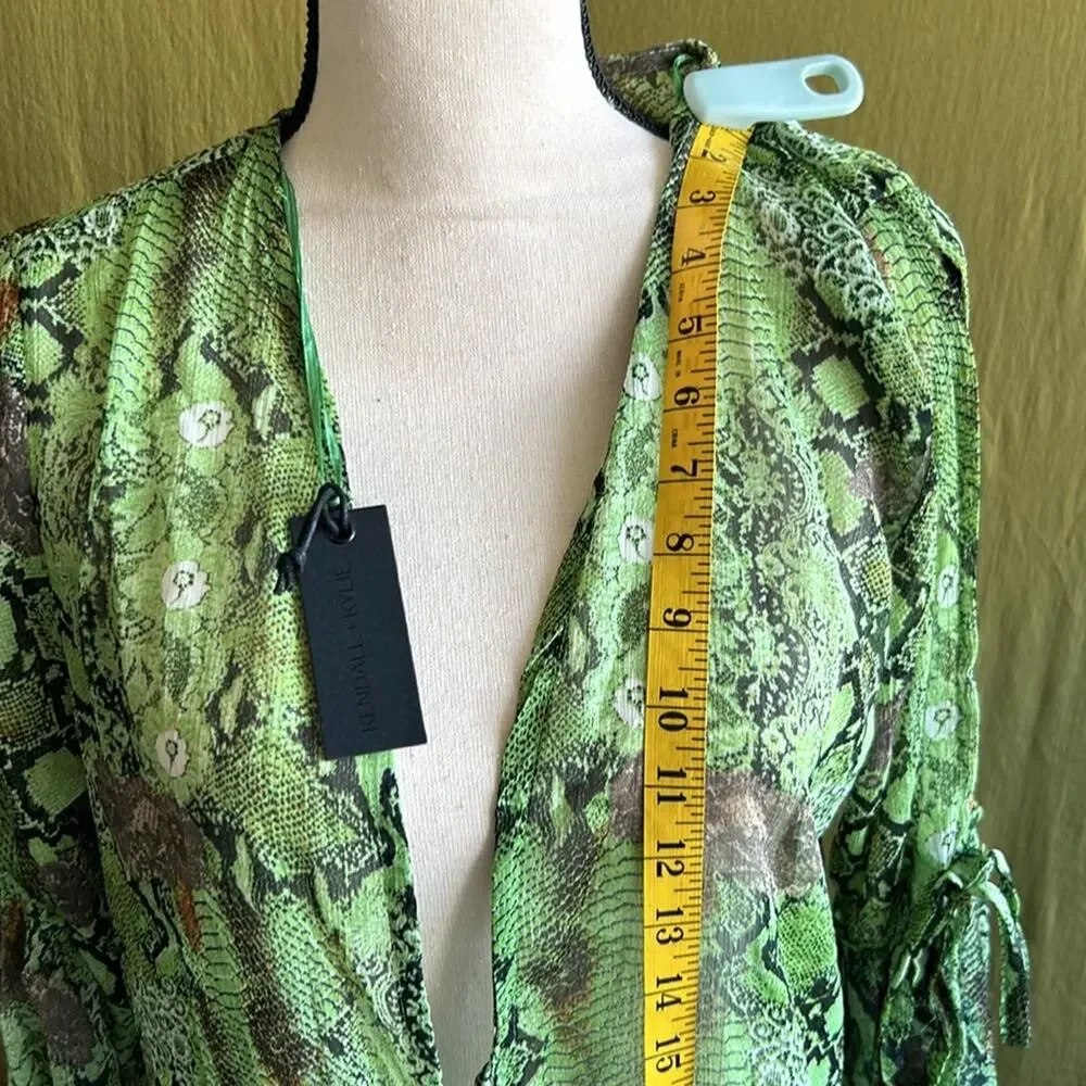 NWT Kendall & Kylie Green Snake Lace Sheer Cover Up